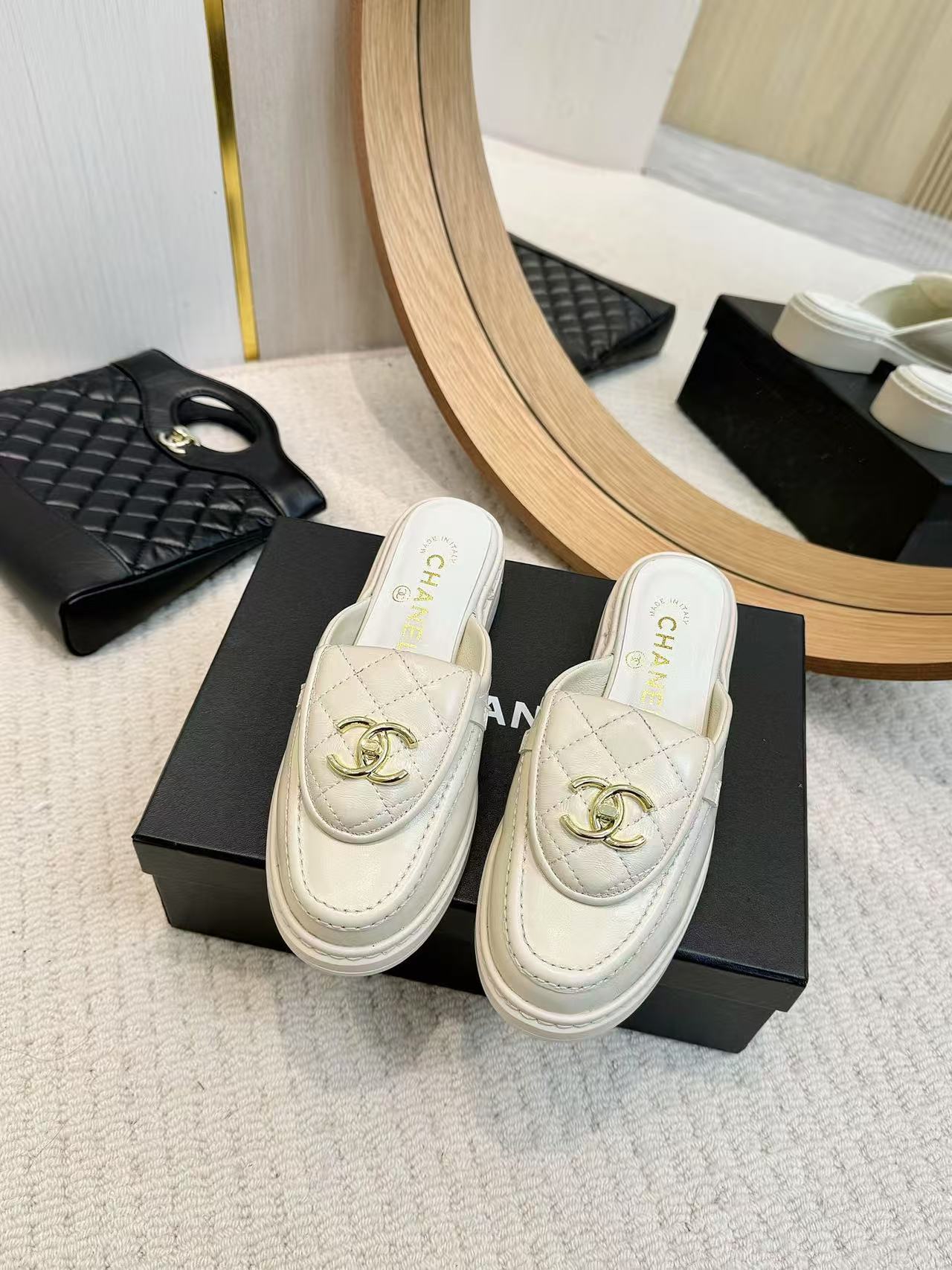 TOP CHANEL Leather Mules Shoes - 7 Colors