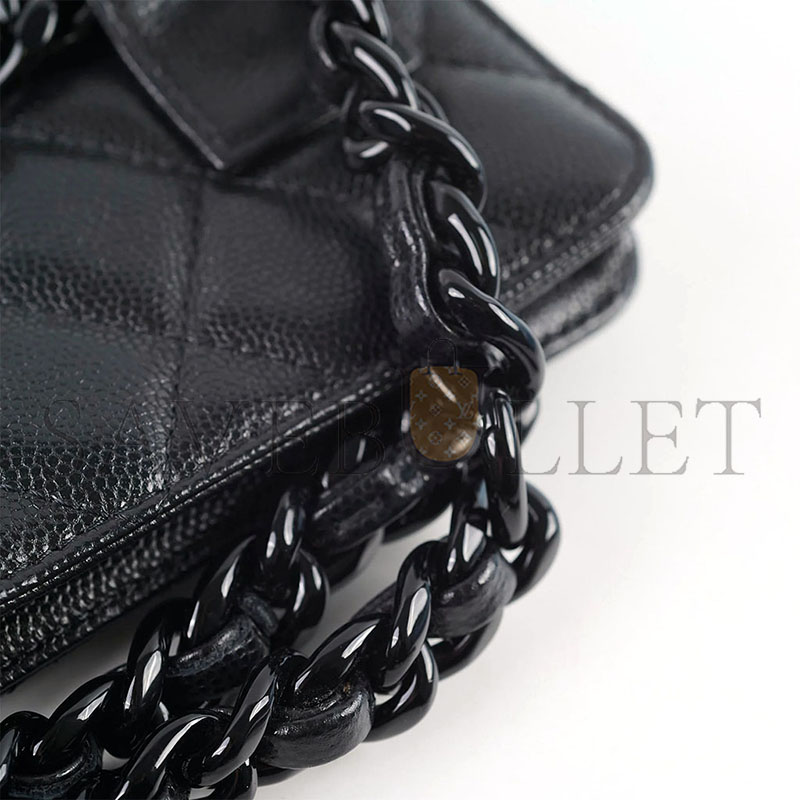 CHANEL MY EVERYTHING FLAP CARD HOLDER QUILTED CAVIAR BELT BAG (12*9*2cm)