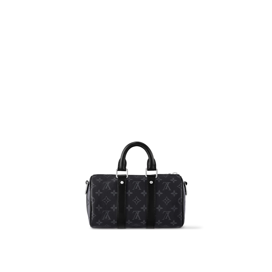 TOP Louis Vuitton LV Keepall 25 Handbag Monogram Eclipse Reverse Canvas Bag  25 x 15 x 11  cm-Black