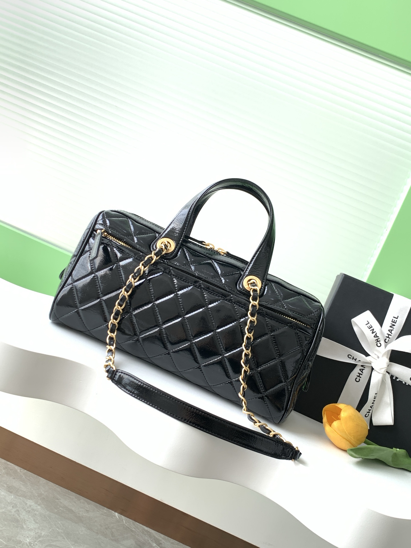 TOP CHANEL Bowling Bag 17-31-13 cm - Black