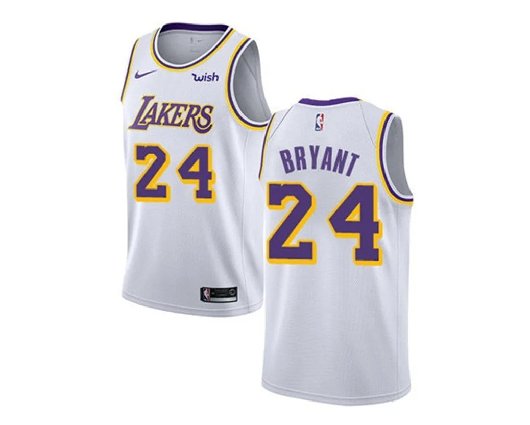 Kobe Bryant #24 Los Angeles Lakers White Jersey
