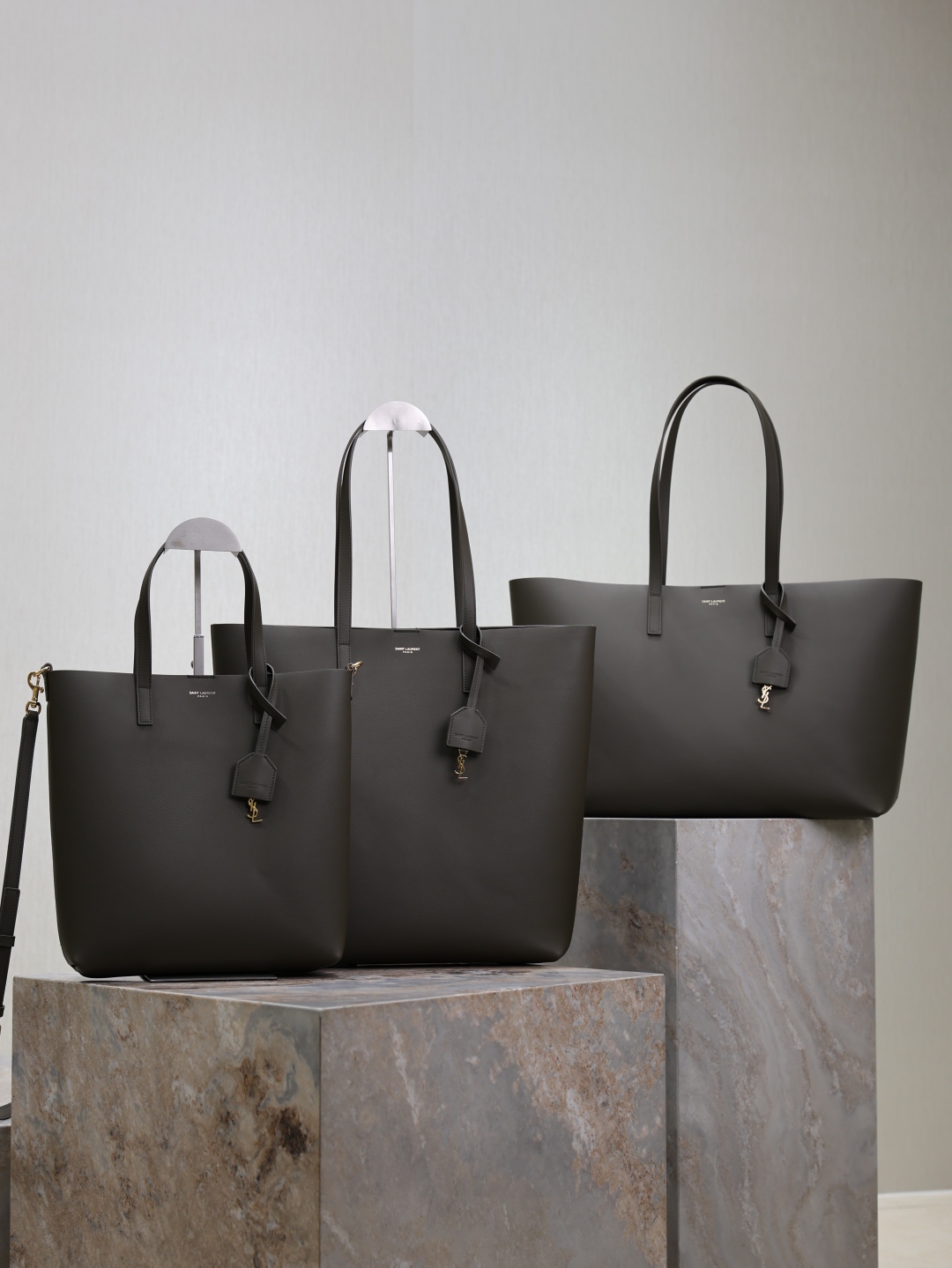 TOP Yves Saint Laurent YSL Shopping Tote Bag 25/32.5/38cm - Dark Green