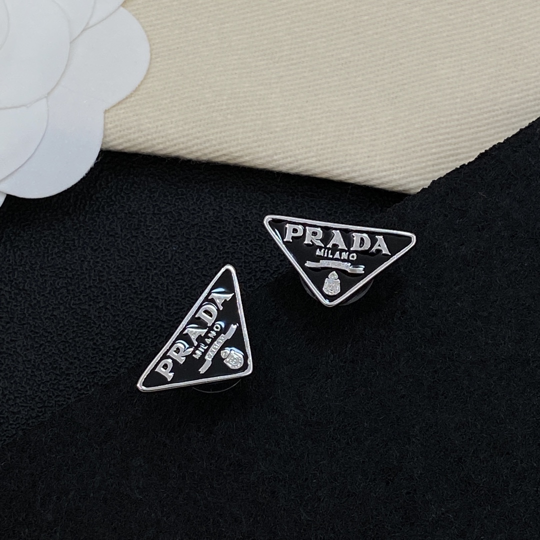 TOP PRADA Earrings - Black