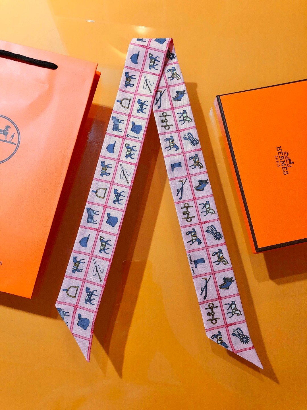 TOP HERMES Cavalcades Twilly Scarf 5x86cm - 4 Color