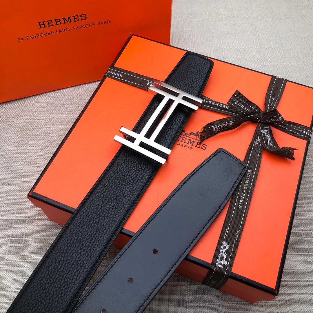 Hermès H Belt Buckle & Reversible Black For Women, Women Belt 380MM