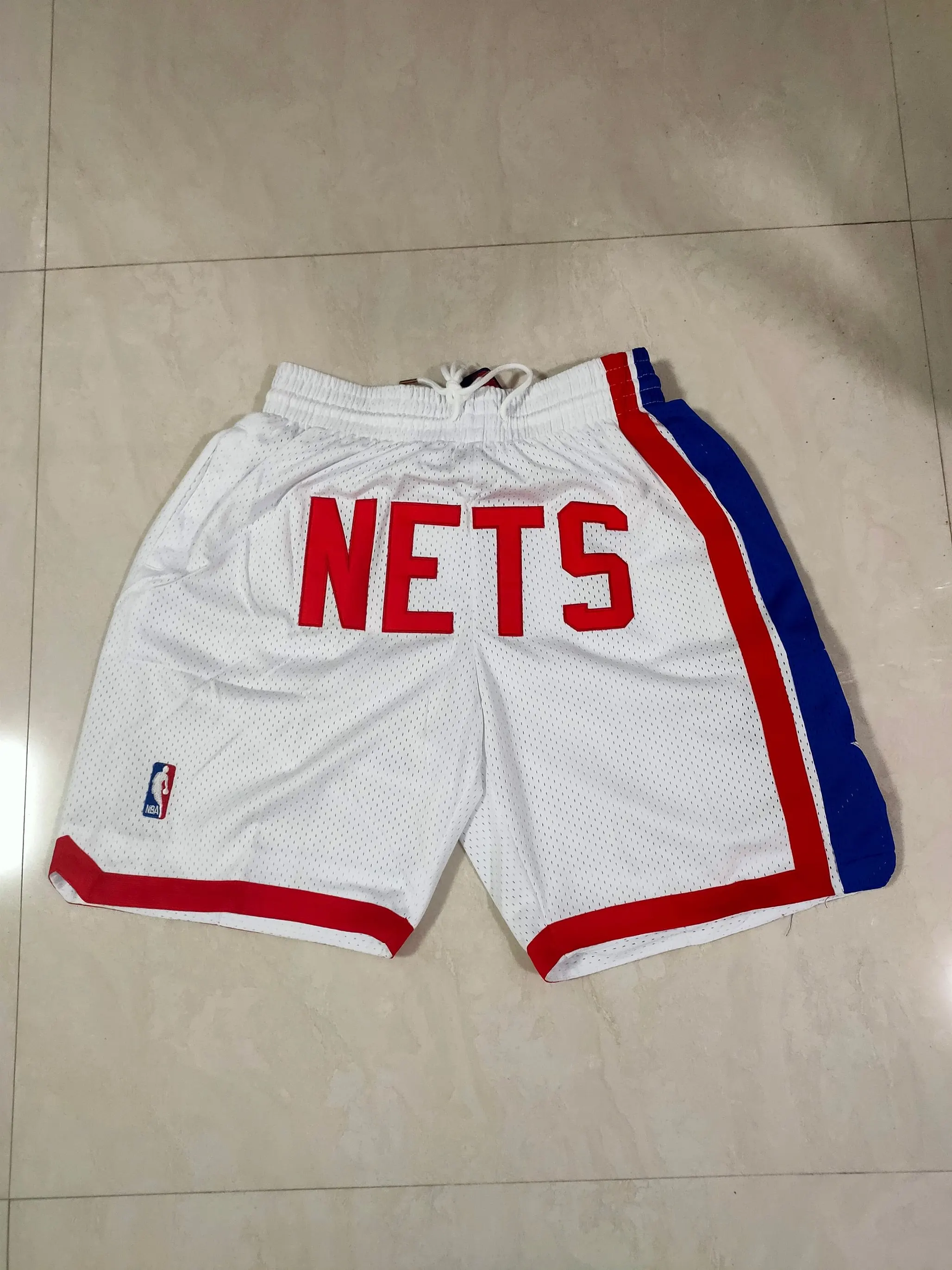 Brooklyn Nets White Juston Retro Pocket Shorts