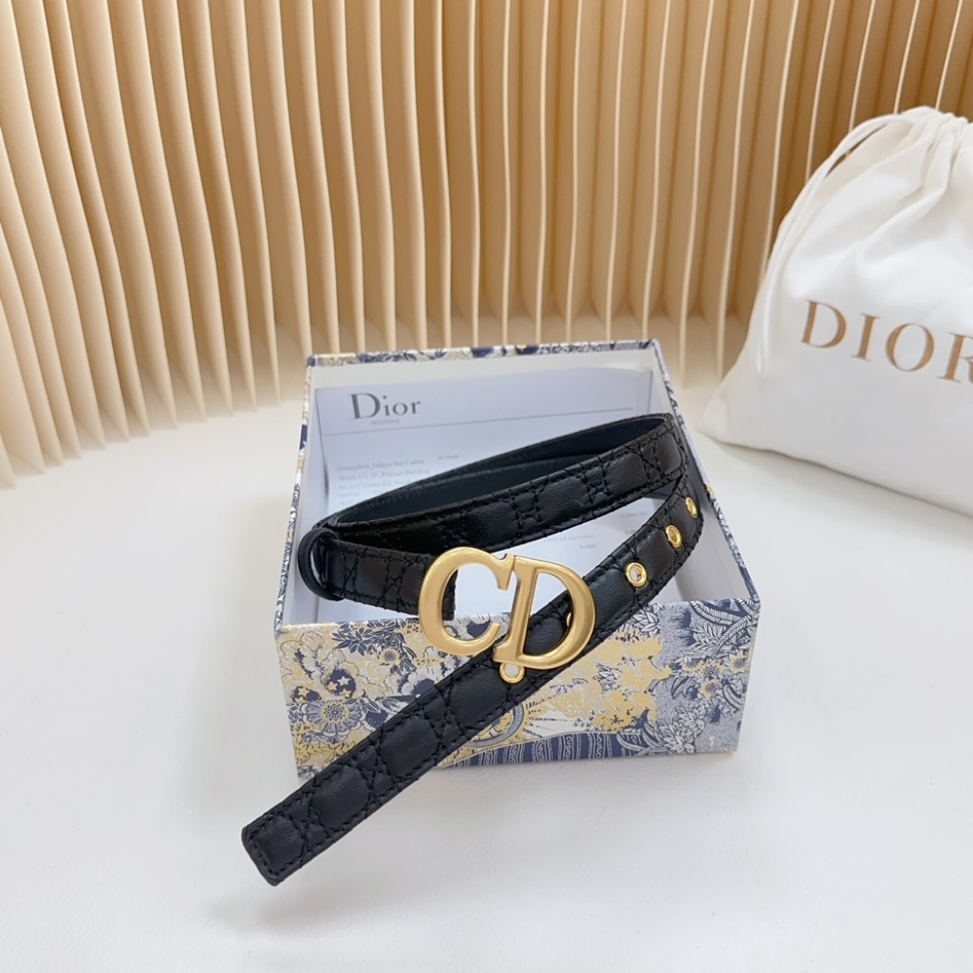 Dior double sided sheepskin with calf leather,  Women Belt 20MM