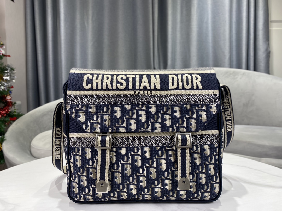 TOP Christian Dior Camp Oblique Messenger bagBag 27x28x11 cm - Deep Blue