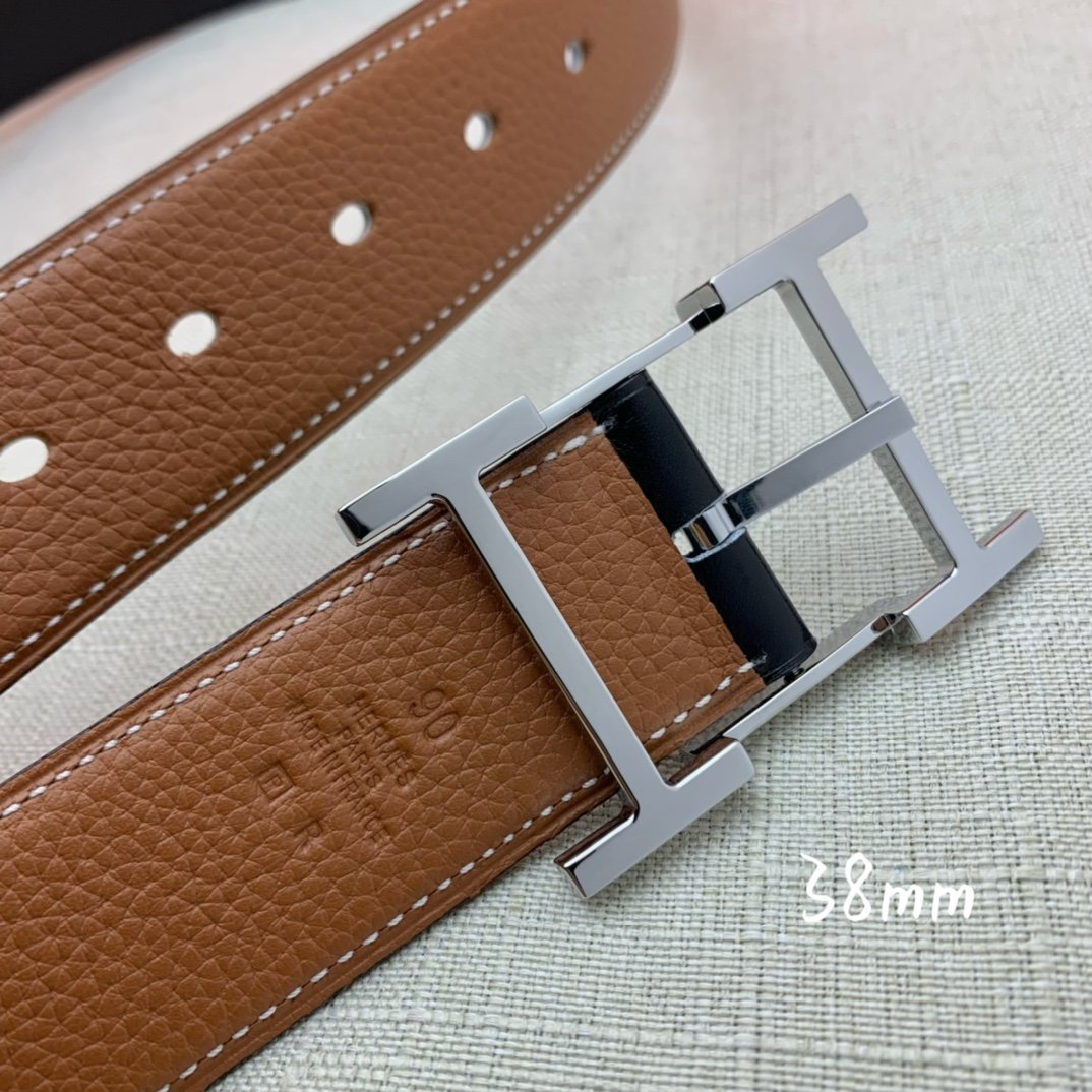 Hermès H Belt Buckle & Reversible Brown For Women, Women Belt 380MM