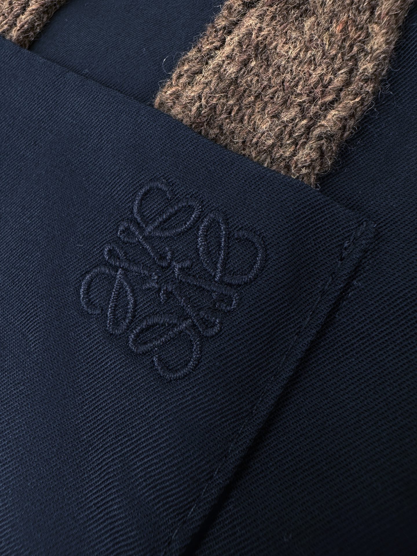 Loewe Anagram 刺绣羊毛混搭衬衫