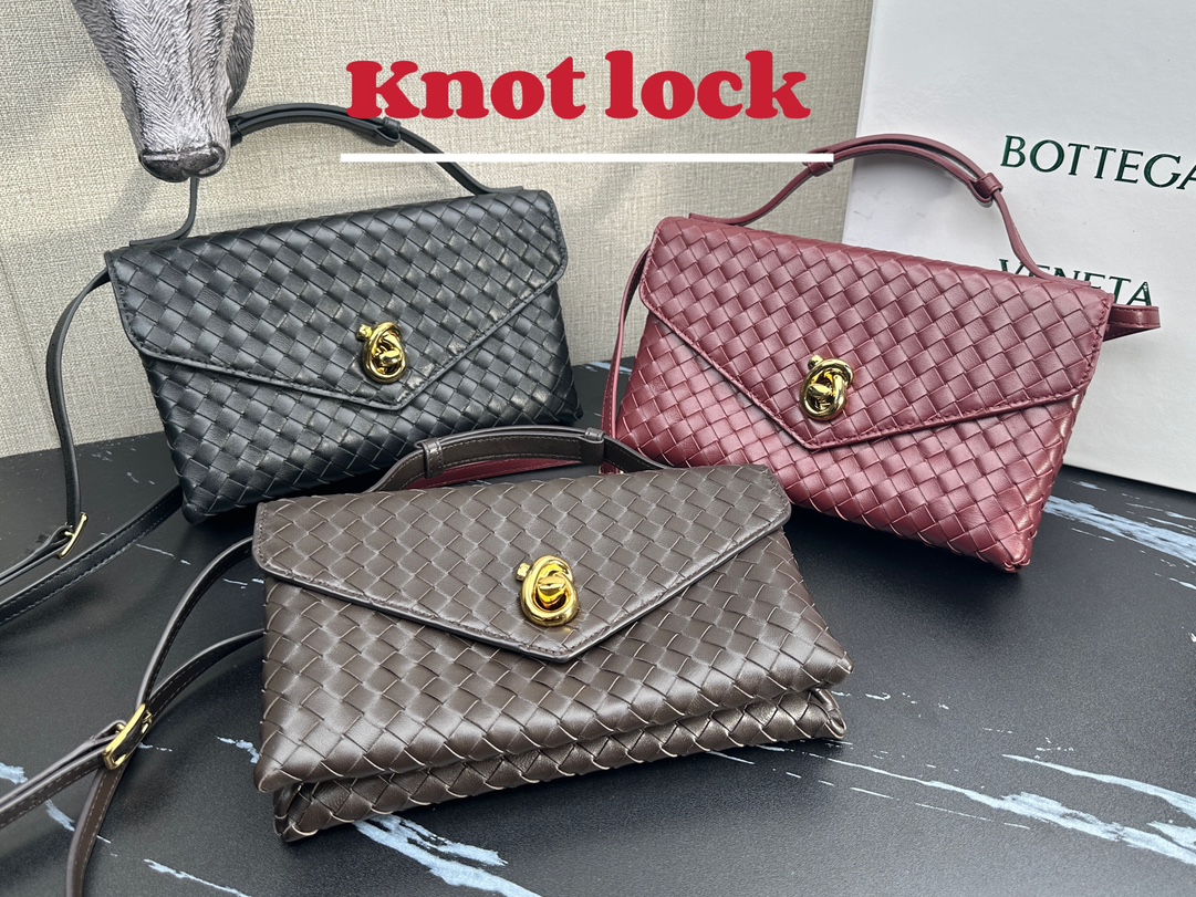 TOP Bottega Veneta BV Summer Intrecciato Knot Lock Bag 25×16×5.5cm - 3 Color