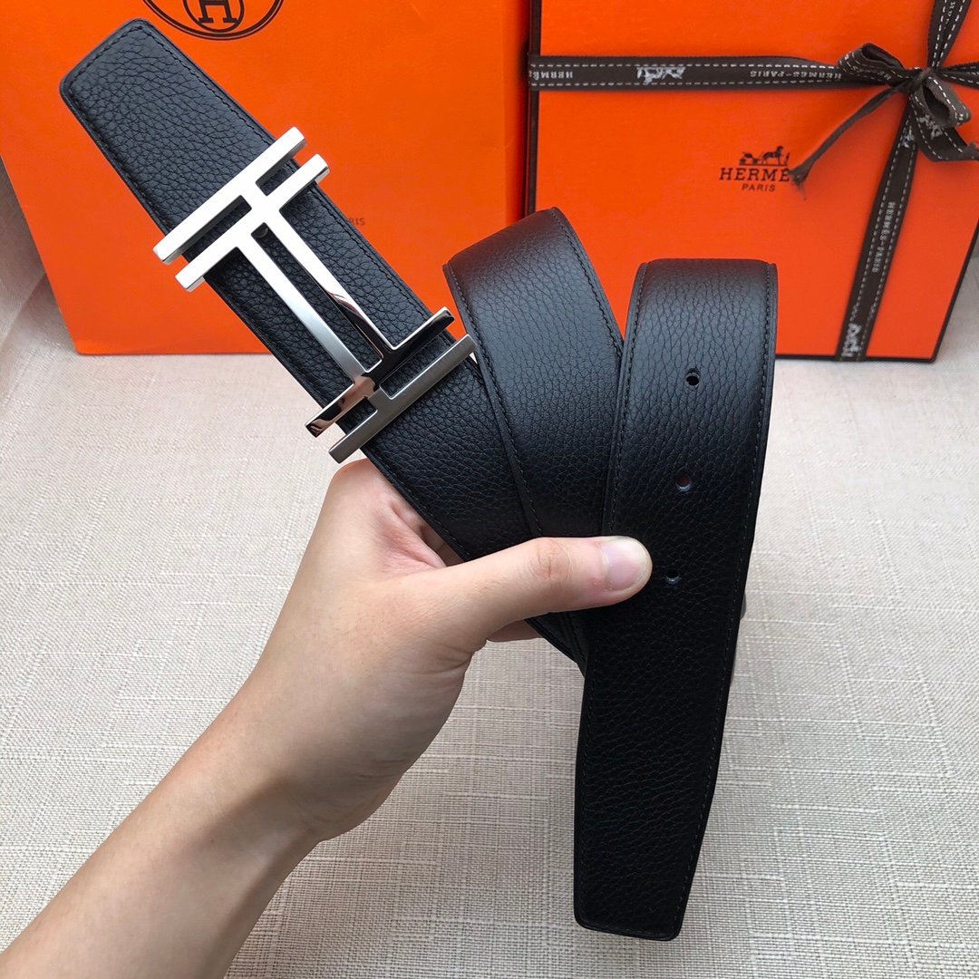 Hermès H Belt Buckle & Reversible Black For Women, Women Belt 380MM