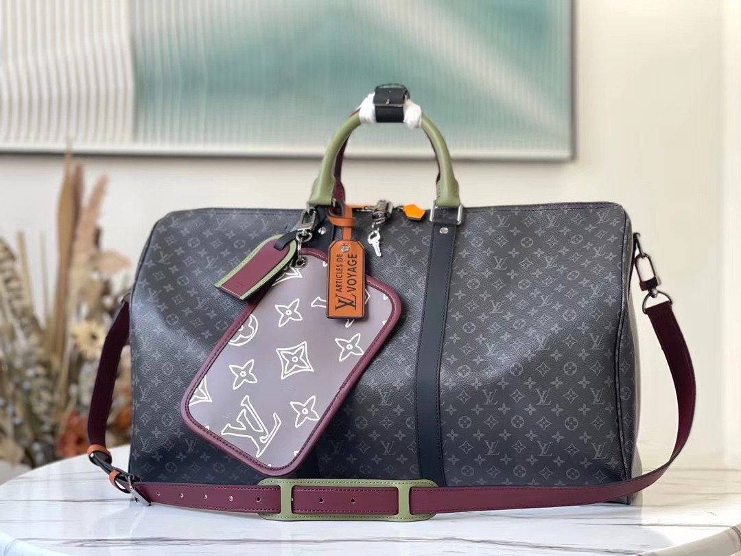 TOP Louis Vuitton LV Patchwork Keepall Bandoulière 50 Bag 50x29x23cm - 2 Color