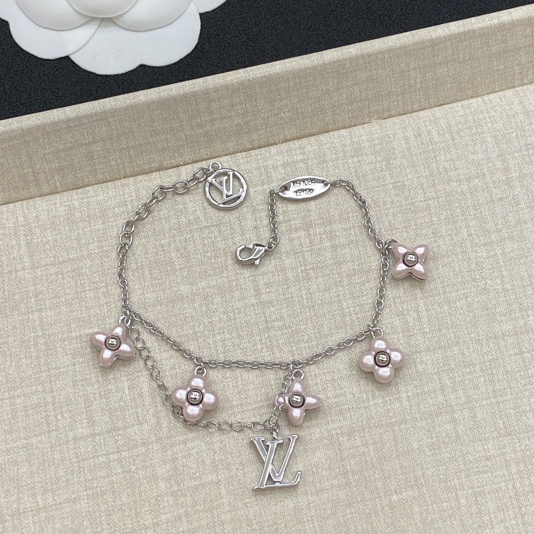 TOP Louis Vuitton LV Bracelet with Pink Flowers - 3 Colour