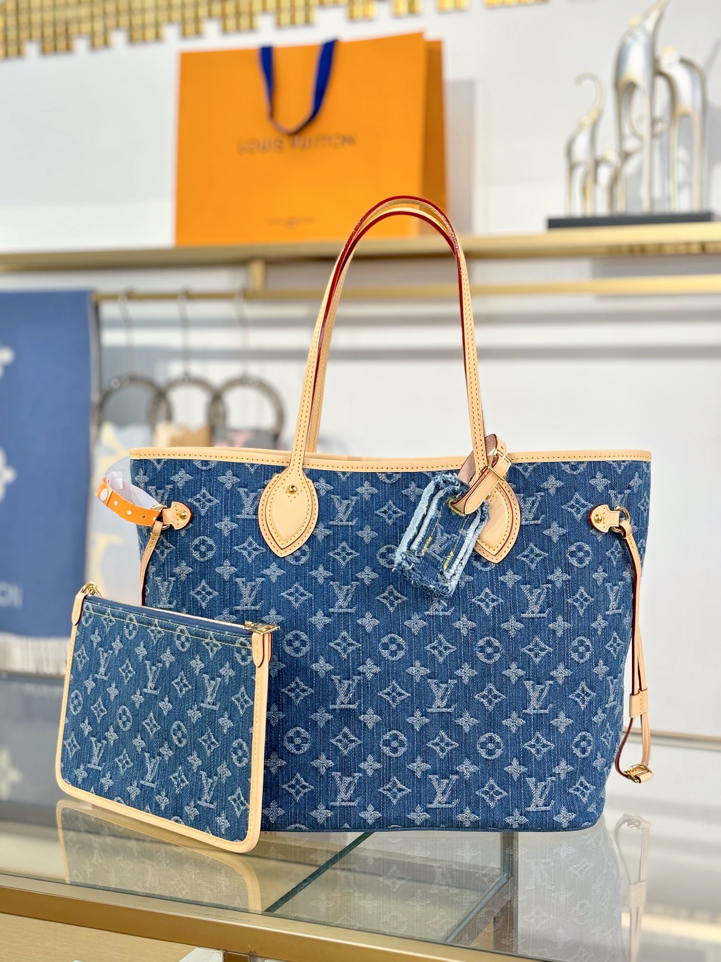 TOP Louis Vuitton LV Neverful Bag Monogram 31x28x14cm - Denim