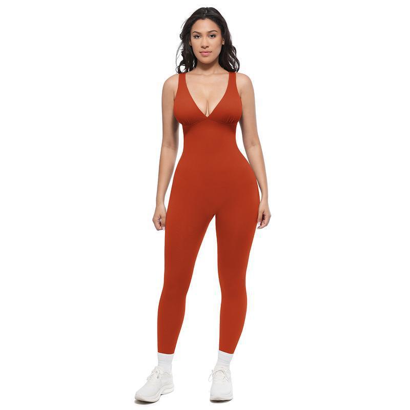 High-elasticity fitness tank top seamless aerial yoga jumpsuit, tummy control, tight-fitting sports backless jumpsuit for women levelkeen