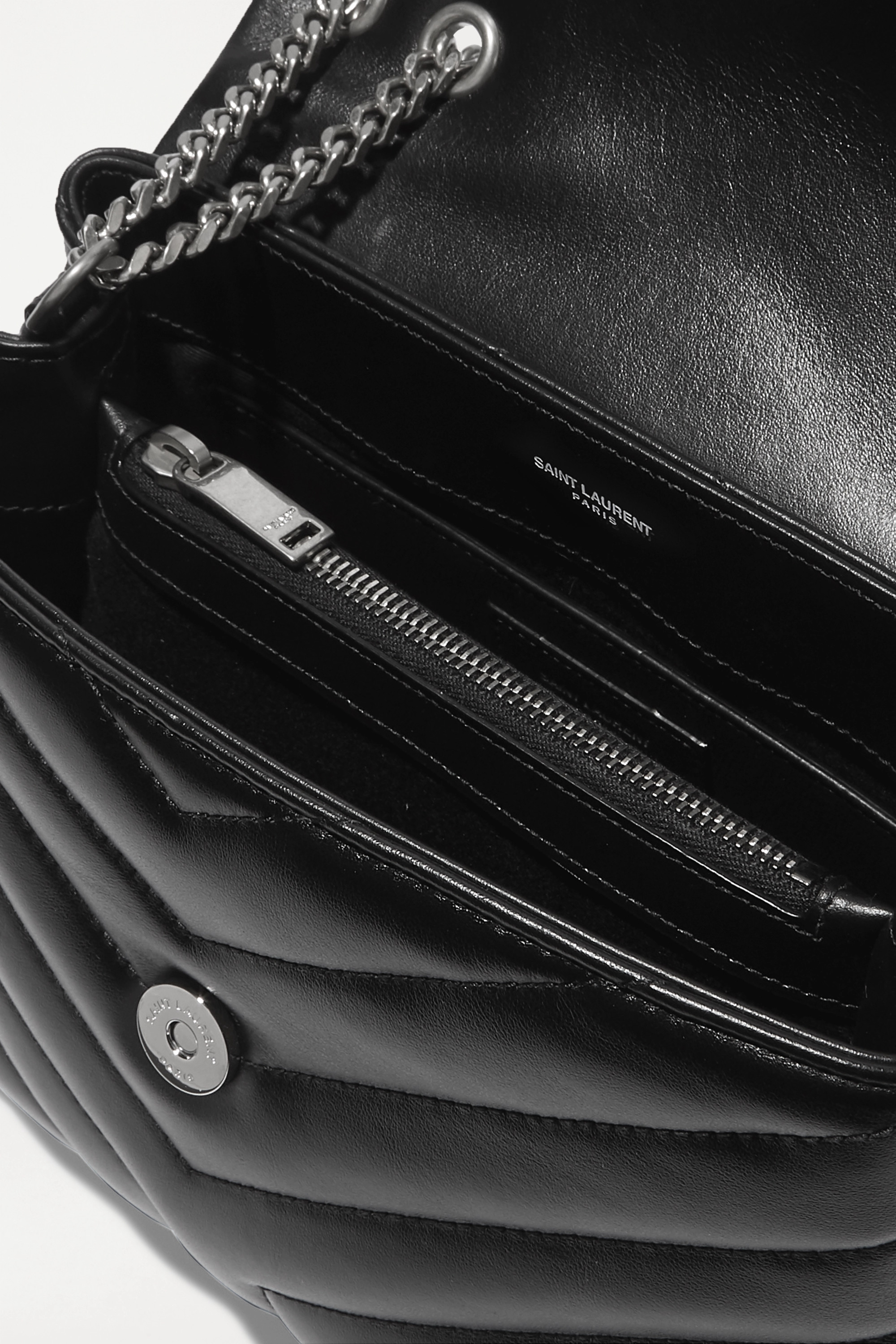 SAINT LAURENT Loulou small quilted leather shoulder bag black