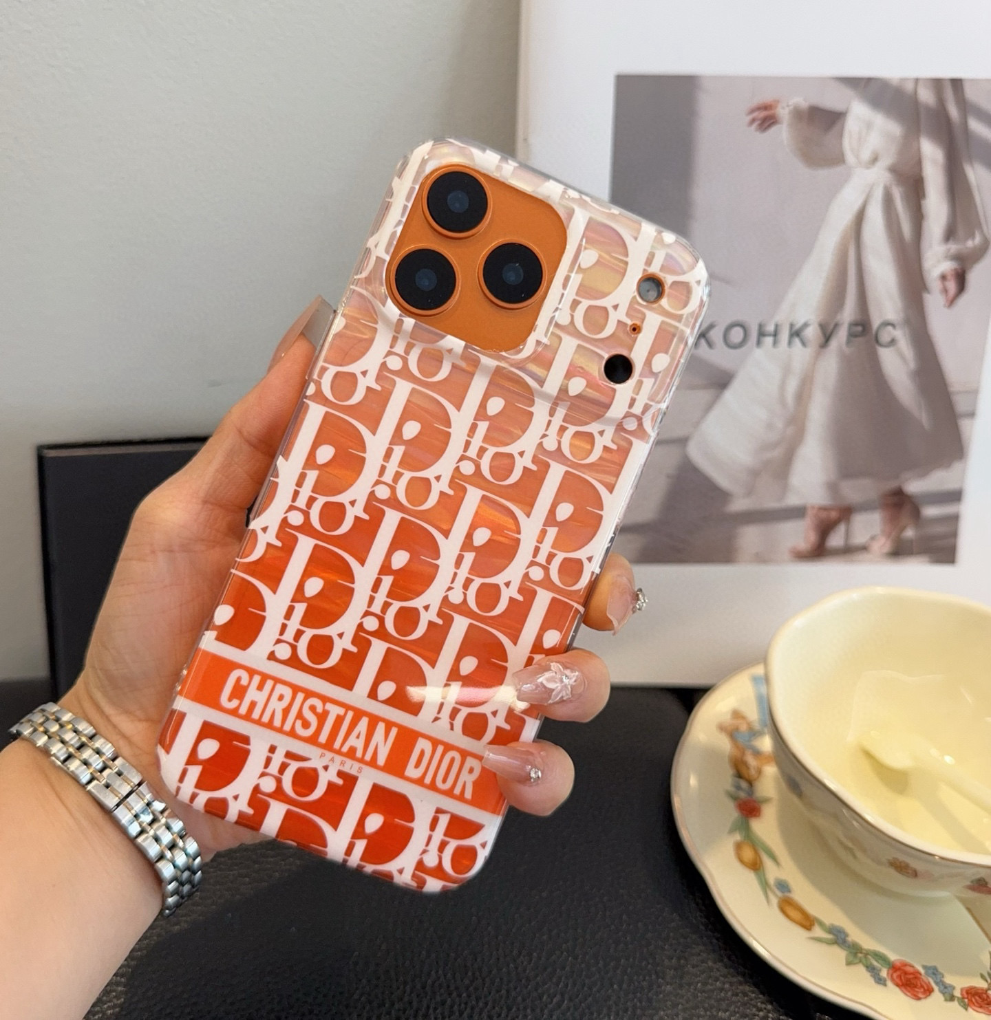 TOP Christian Dior iPhone Case- Orange
