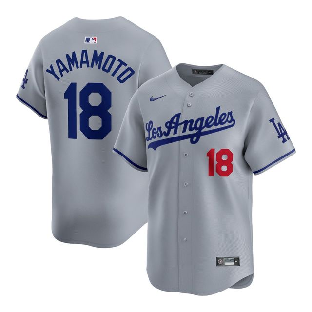 Los Angeles Dodgers #18 Yoshinobu Yamamoto Flexbase Royal Grey Jersey