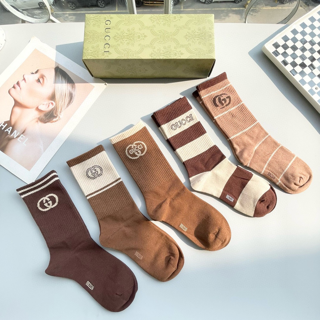 TOP GUCCI Socks - 5 Pieces as a Set