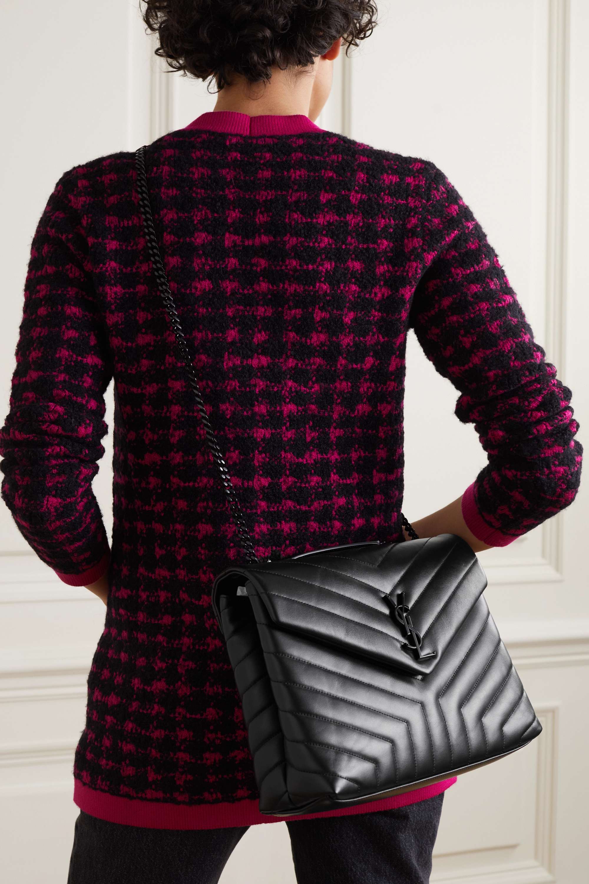 SAINT LAURENT Loulou medium quilted leather shoulder bag black