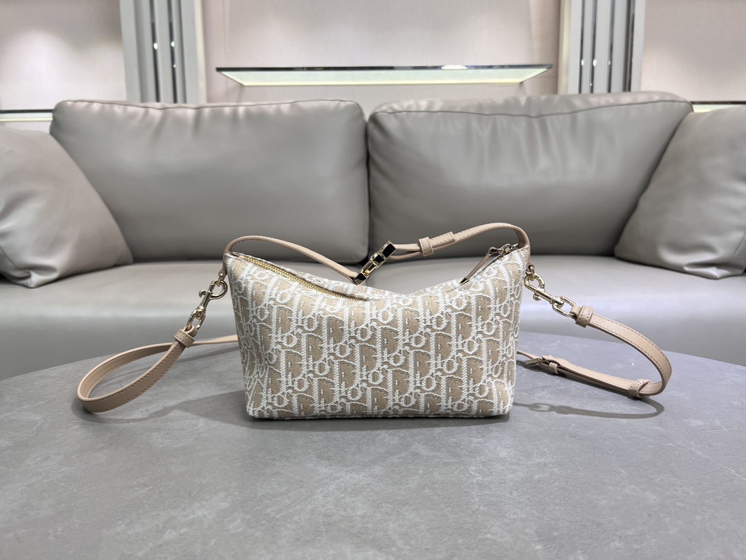 TOP Christian Dior Medium Diortravel Nomad Pouch Bag 22×13×9.5cm -Brown
