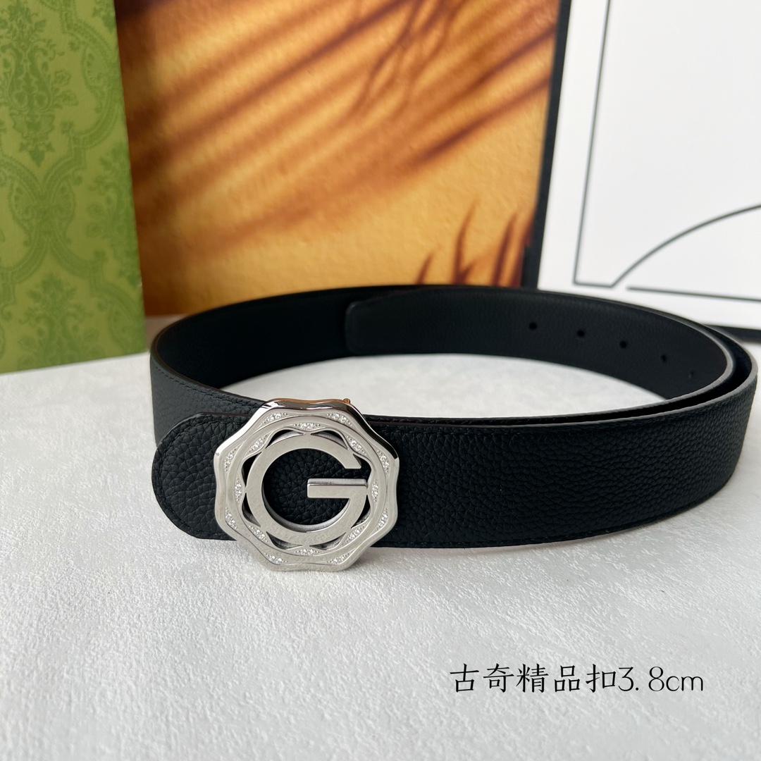 TOP GUCCI GG Reversible Belt Calfskin - 3.8cm