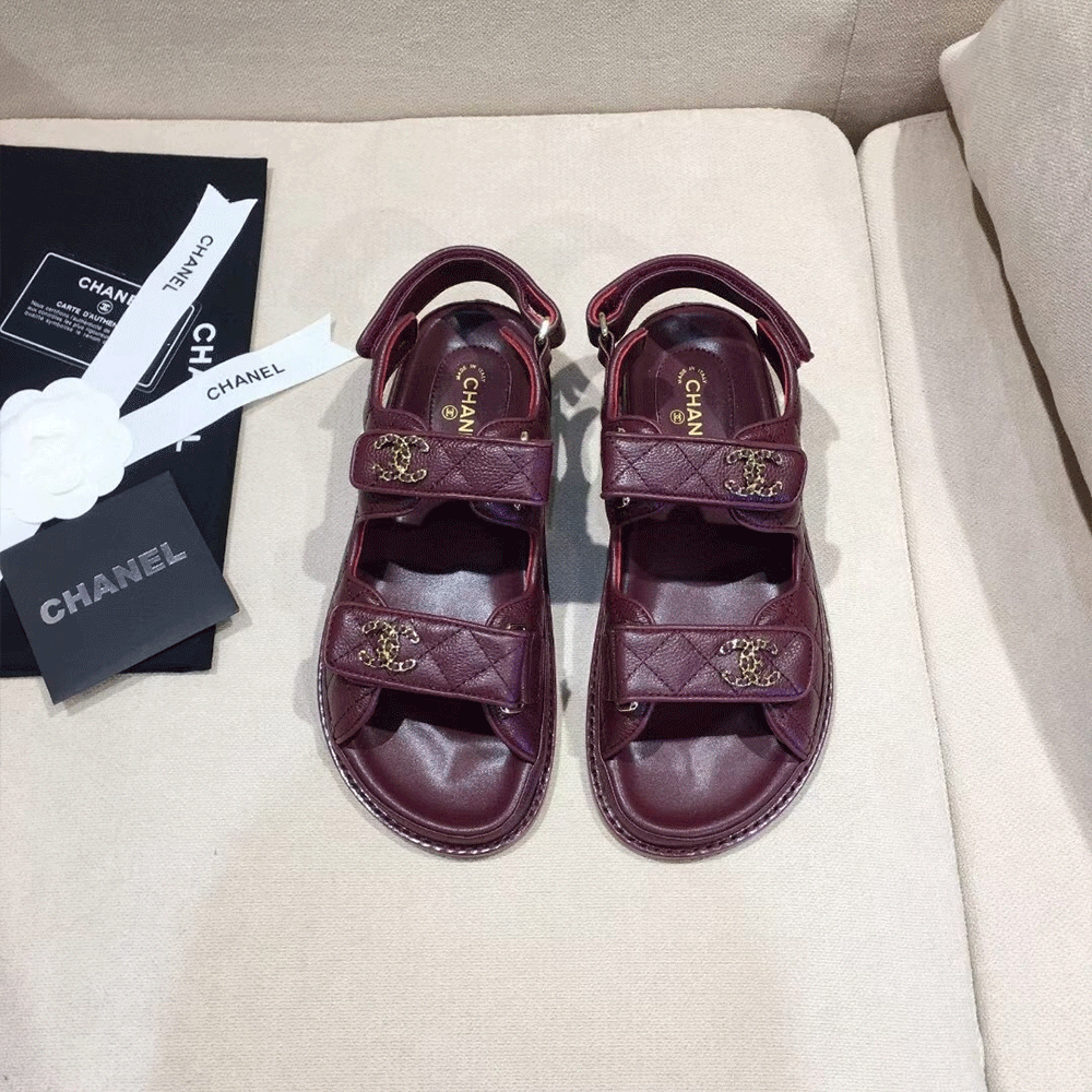 Chanel  Flat Velcro sandals Slide（Replica）