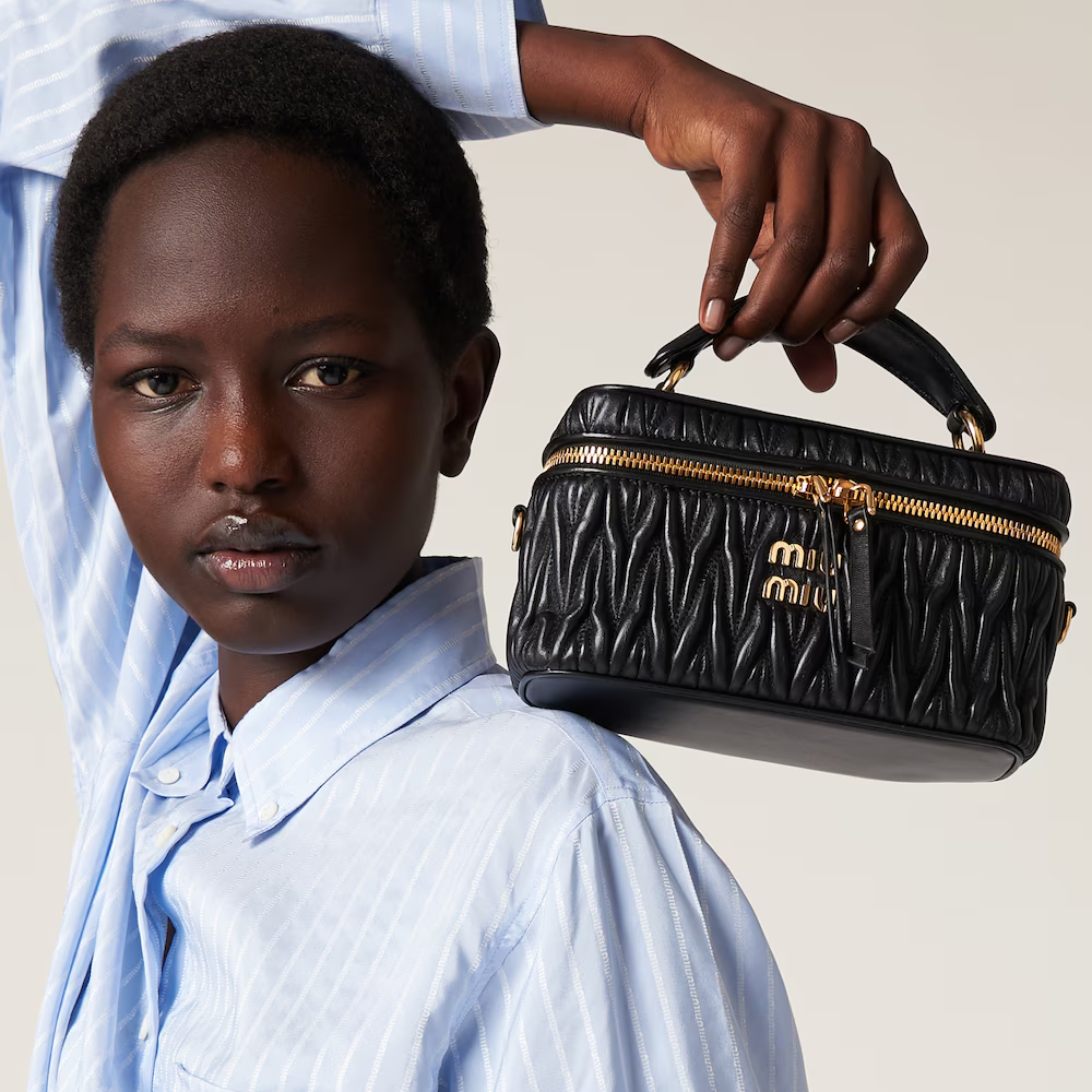 MIU MIU Matelassé Nappa Leather Shoulder Bag (Replica)