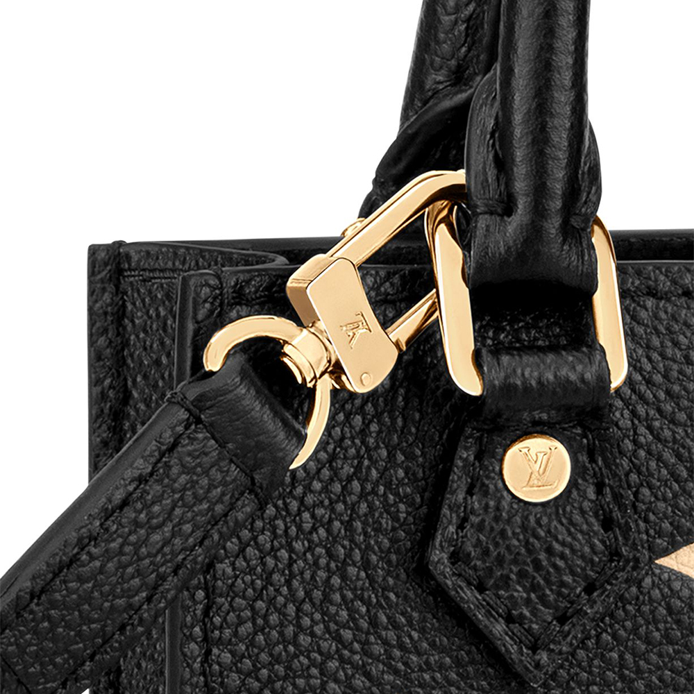 Louis Vuitton Monogram Empreinte Petite Sac Plat Handbag Black Beige(Replica)