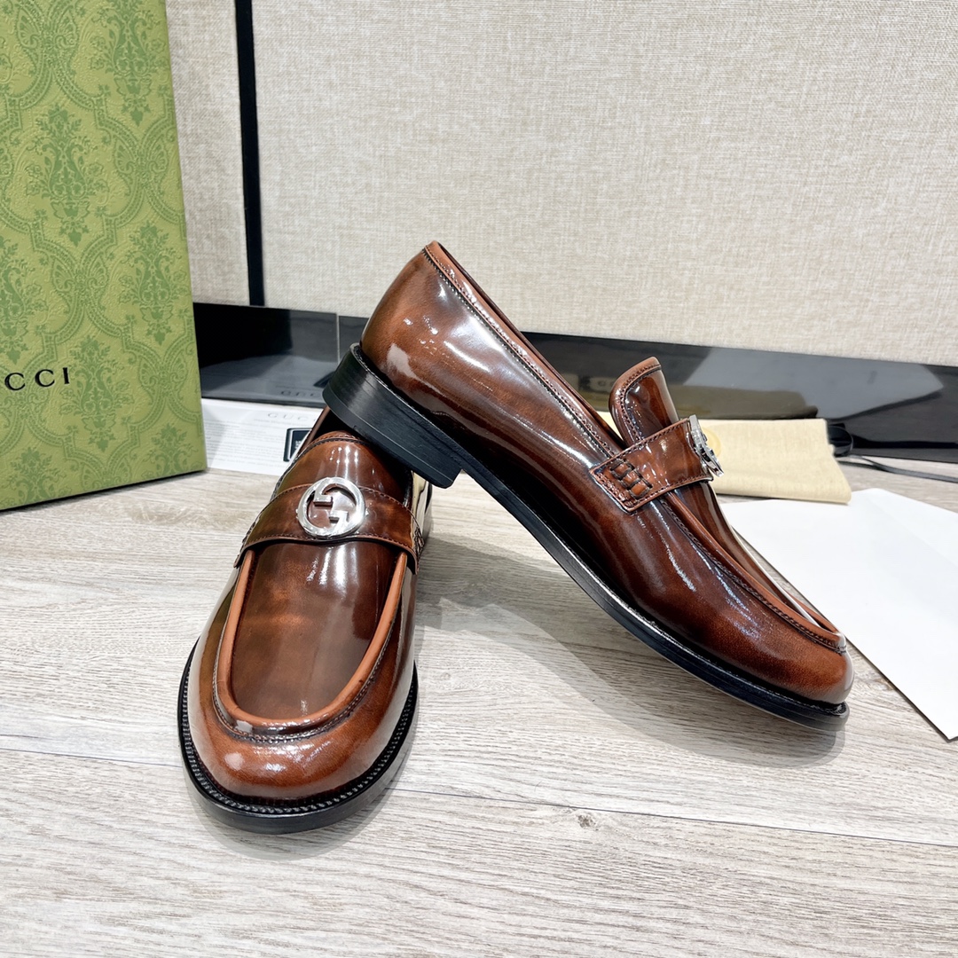 TOP GUCCI Men's Cowhide Loafers