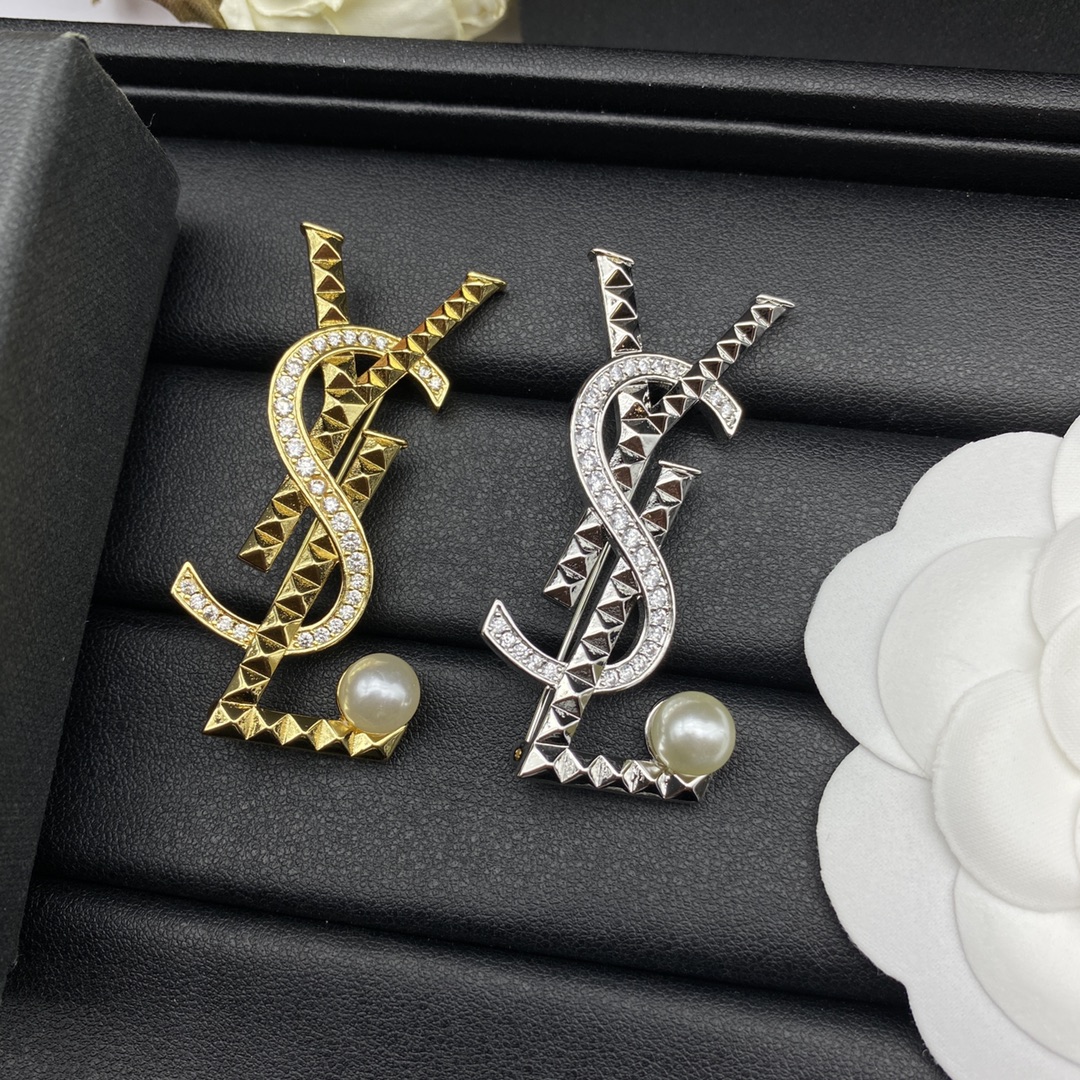 TOP Yves Saint Laurent YSL Brooch-2 Colors