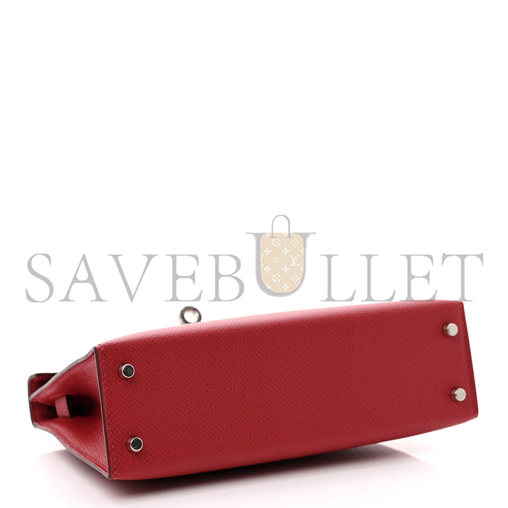 HERMÈS MINI KELLY II EPSOM ROUGE PIMENT (19*12*5.5cm)