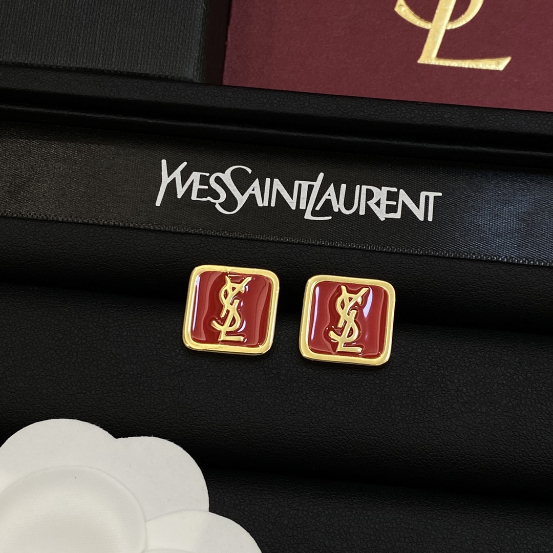 TOP Yves Saint Laurent YSL Square Earrings - 3 Color