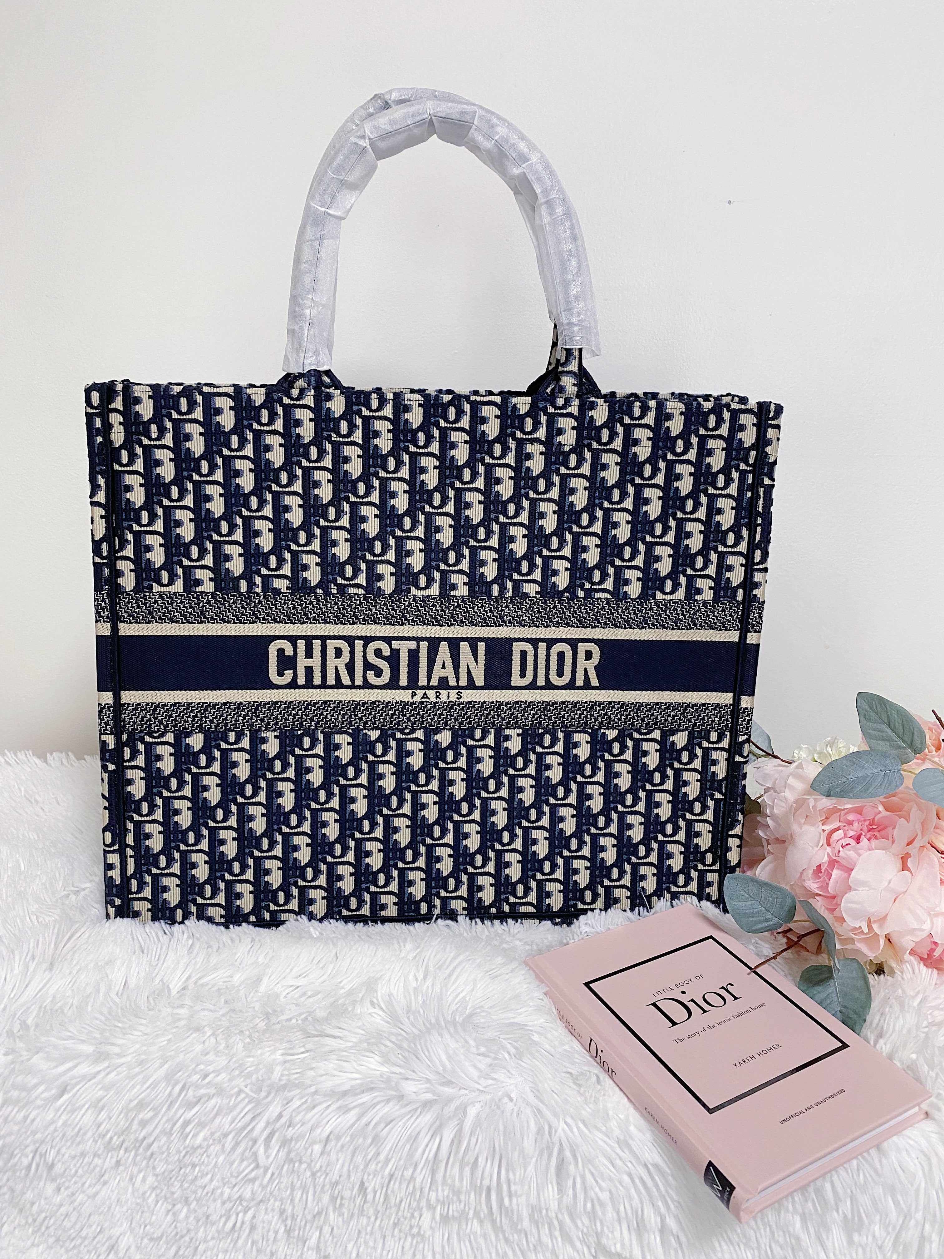 TOP Christian Dior Book Tote Bag Large 41.5cm - Blue Oblique