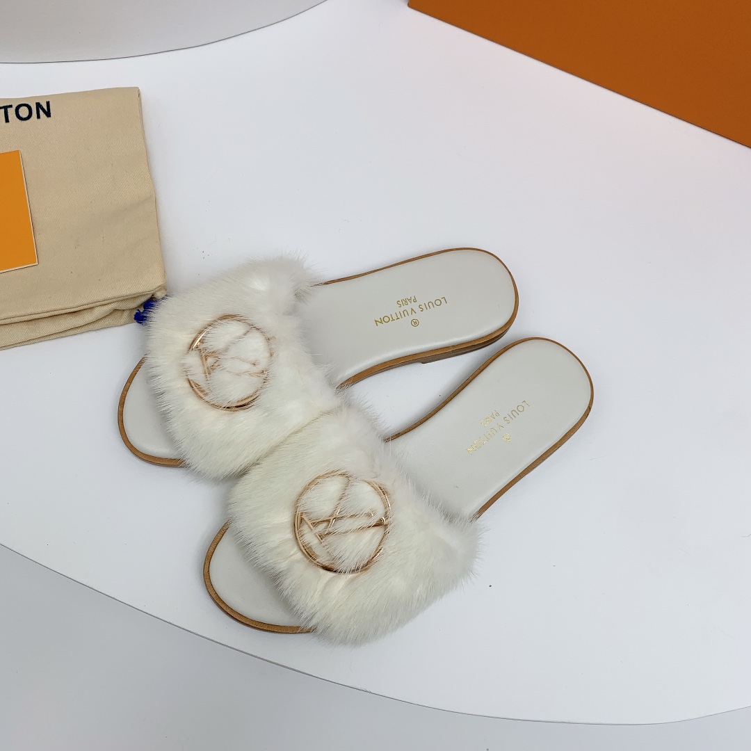 TOP Louis Vuitton LV L*V Full Leather Flat Slippers - 13 Color