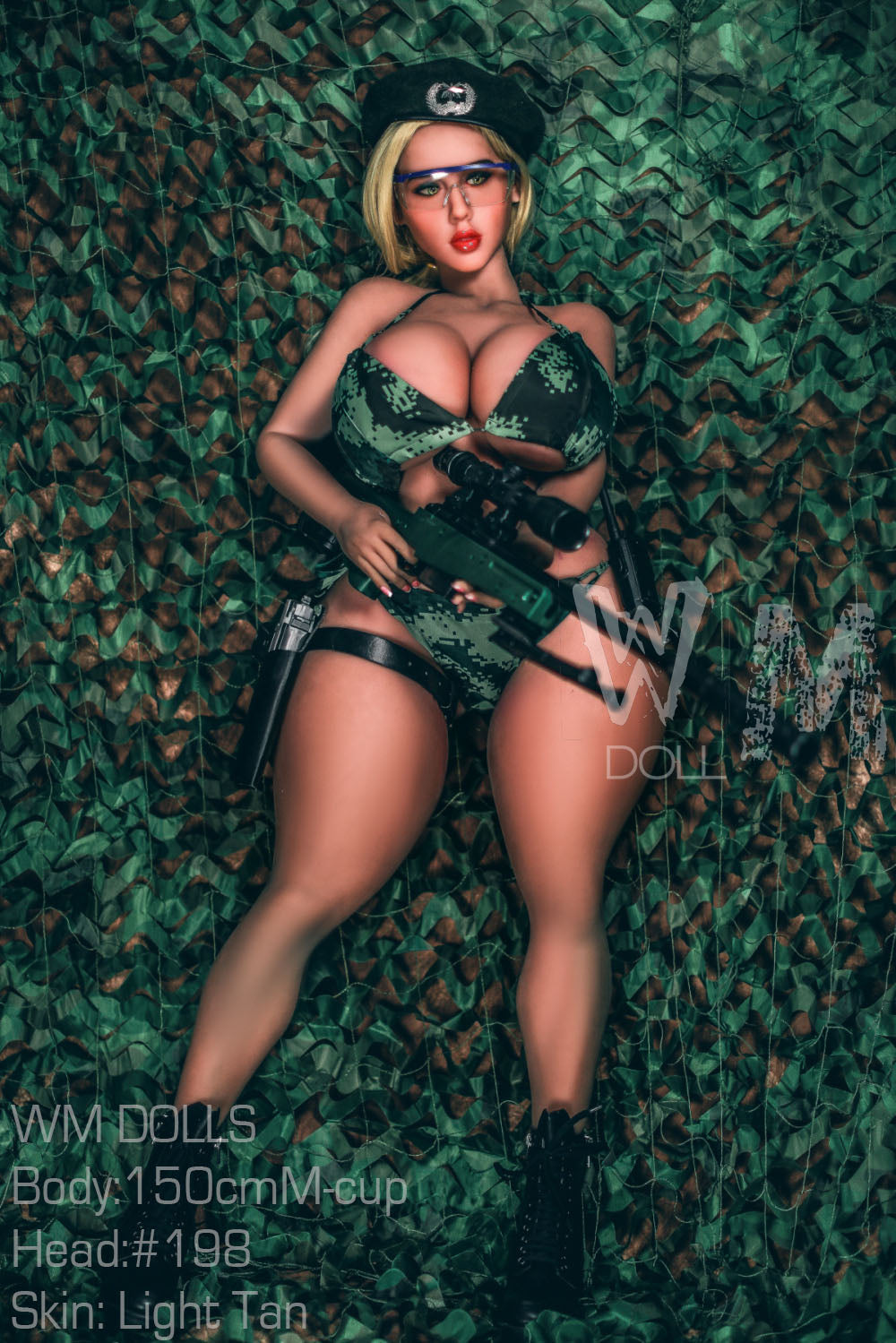 150cm/4ft11 M-cup BBW Thick Big Booty TPE Sex Doll with #198 Head