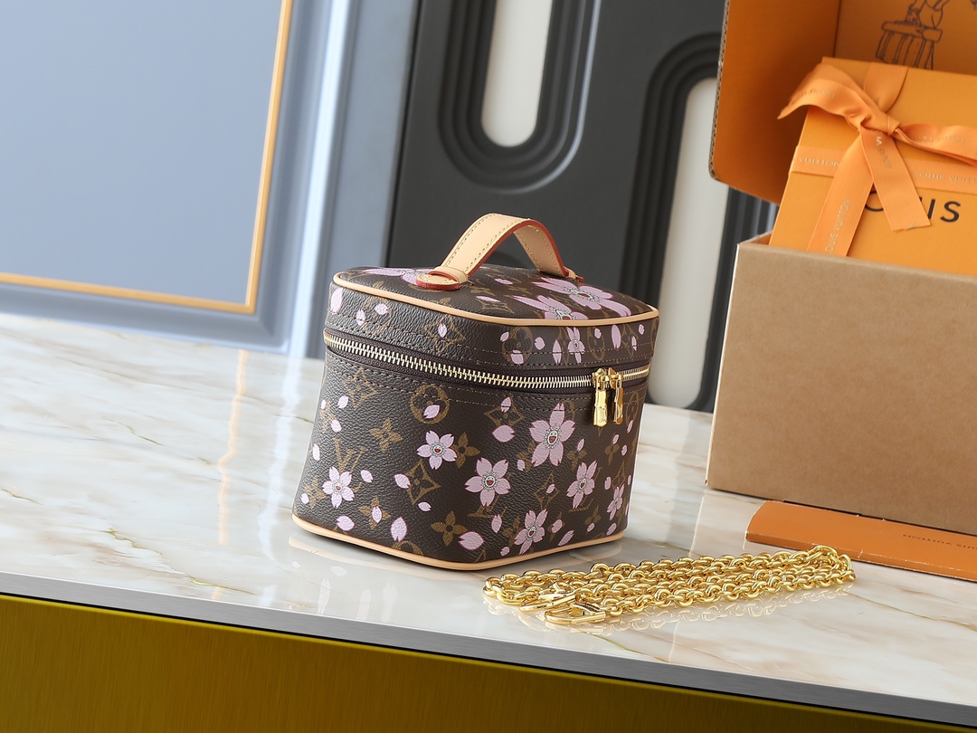 TOP Louis Vuitton LV Cherry Blossom Vanity Case 20x13.5x12cm - Brown