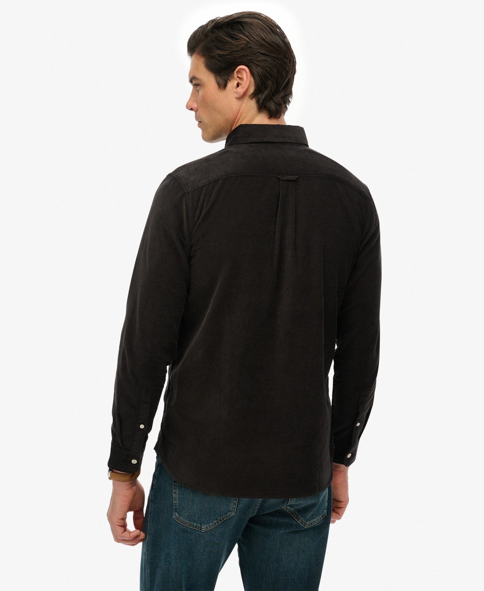 Classic Needle Cord Shirt | Meteorite Black