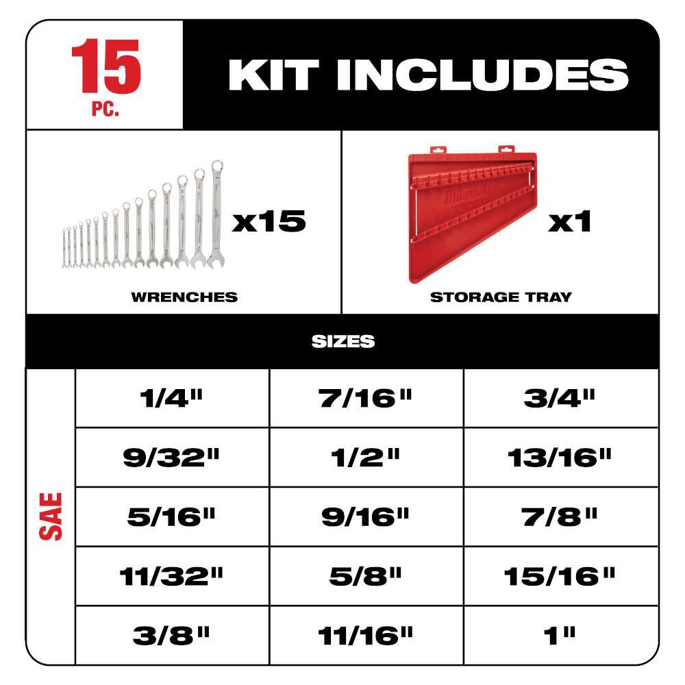 Combination SAE and Metric Wrench Mechanics Tool Set (30-Piece)