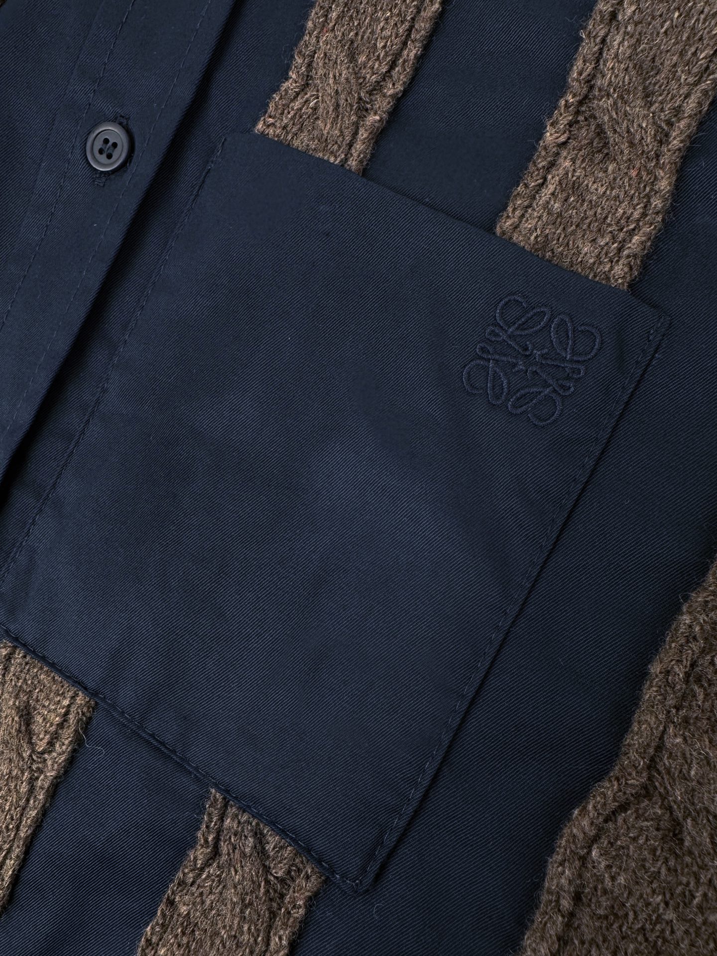 Loewe Anagram 刺绣羊毛混搭衬衫