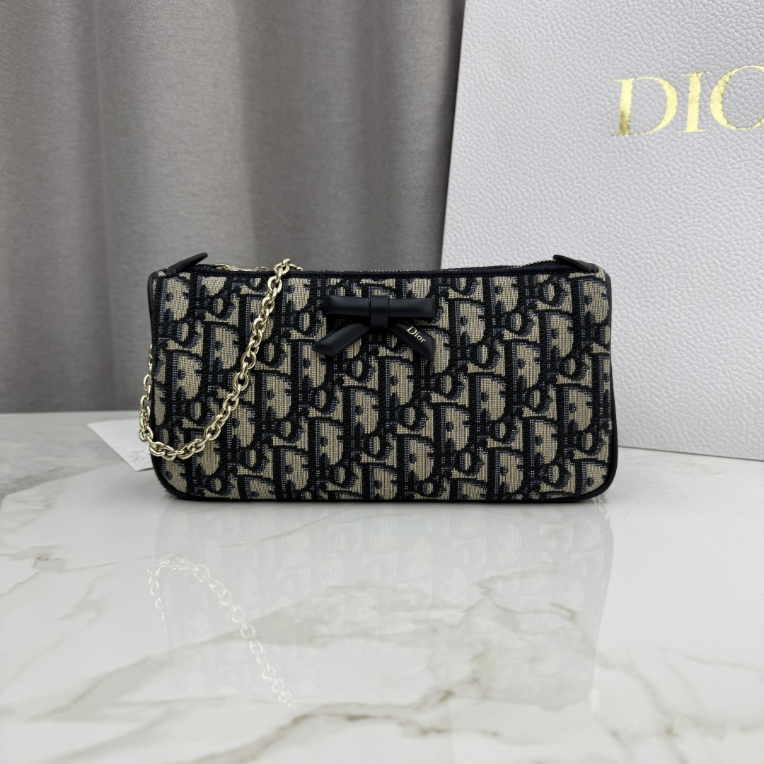 TOP Christian Dior Oblique Bow Bag 22x11.5x4.5cm - GHW