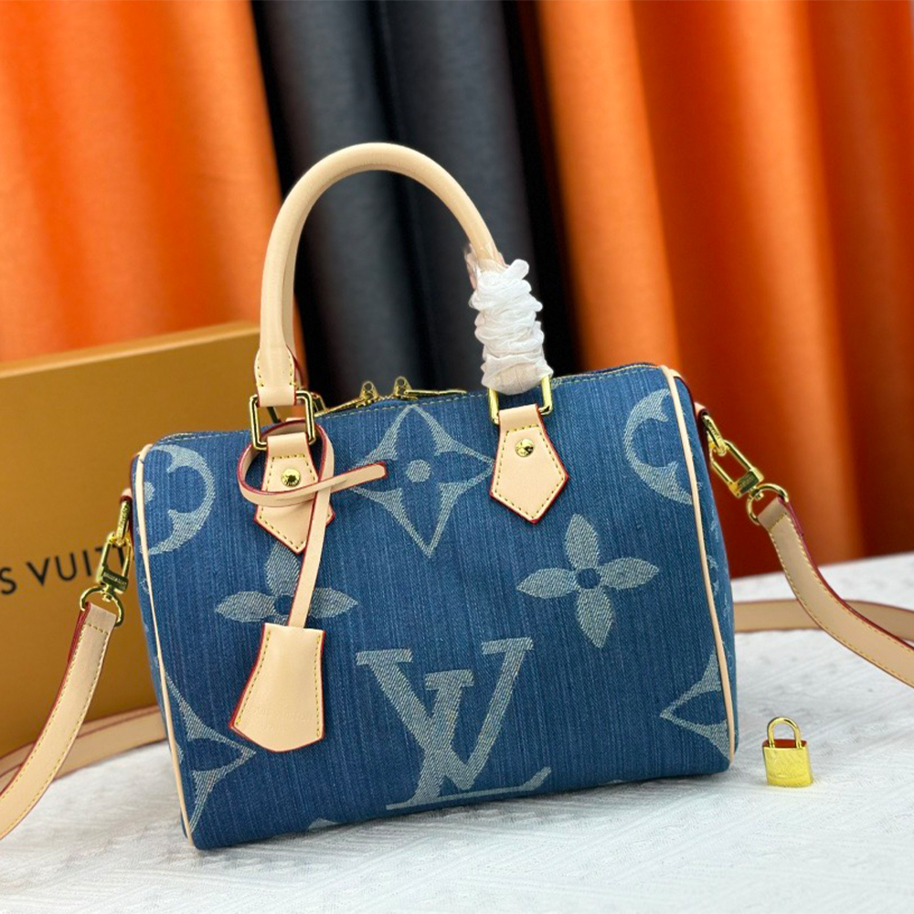 Louis Vuitton Speedy Bandoulière 25 Denim Handbag Crossbody Bag (10A Mirror Version)