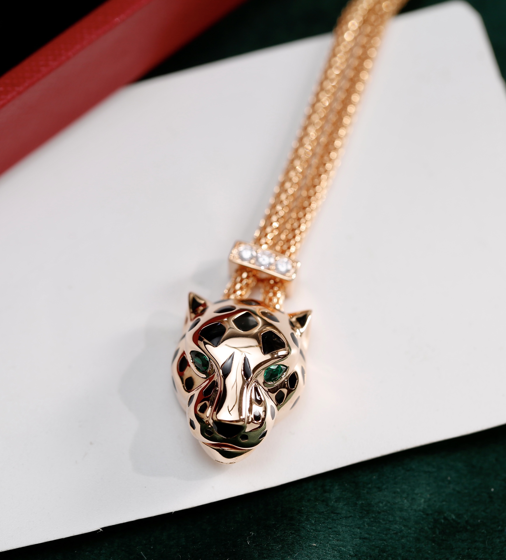TOP Cartier Leopard Head Necklace - Gold