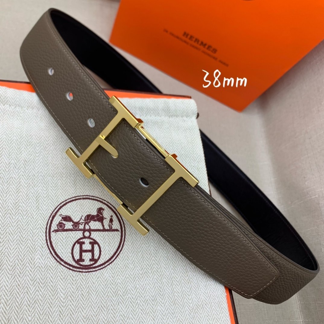Hermès H Belt Buckle & Reversible Brown For Women, Women Belt 380MM