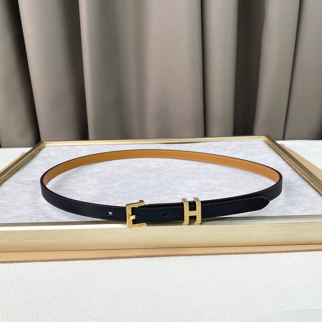 TOP HERMES Calf Leather Belt 1.5cm - 2 Colour