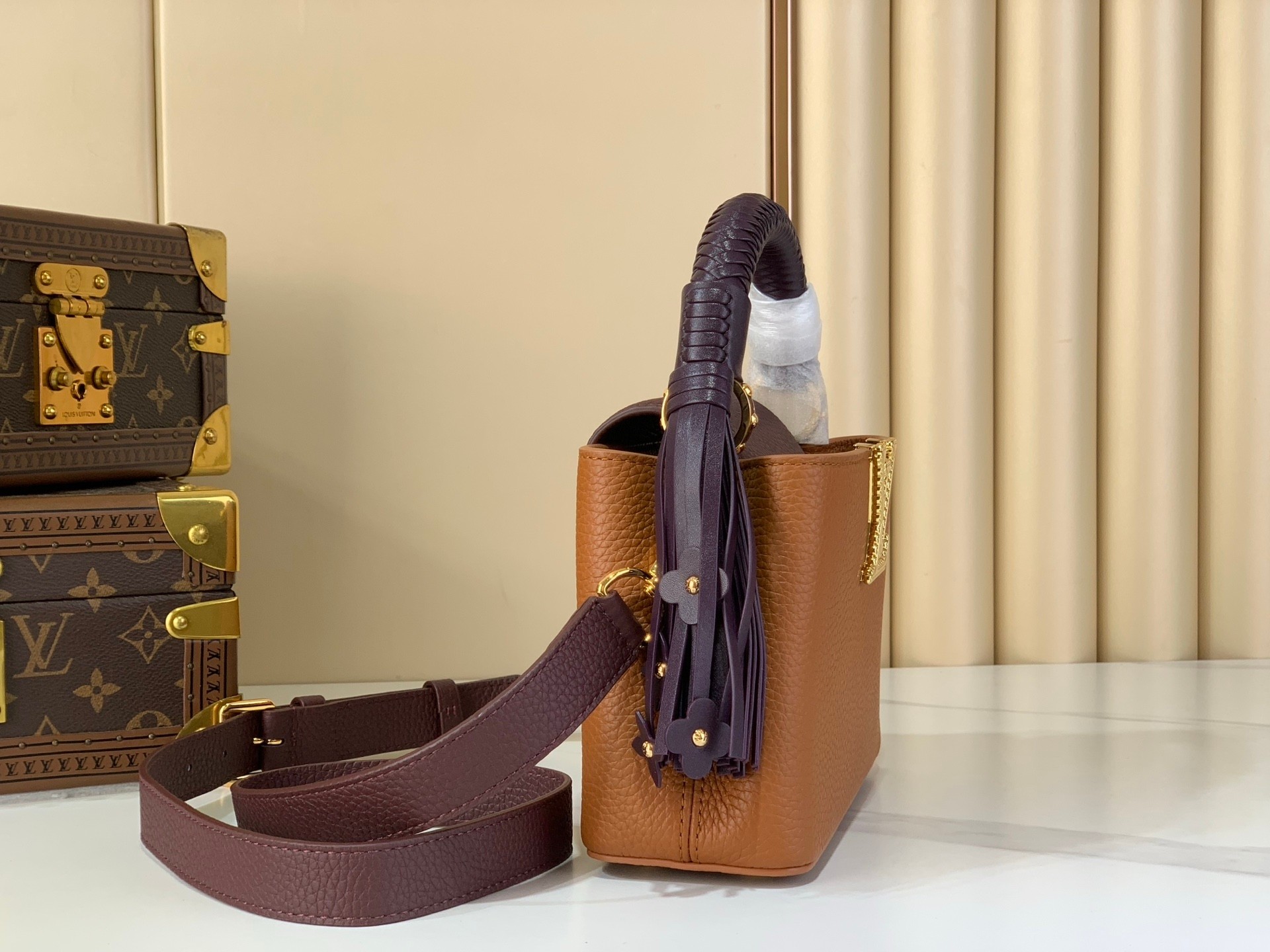 TOP Louis Vuitton LV Capucines Bag 21cm/27cm - Brown and Purple