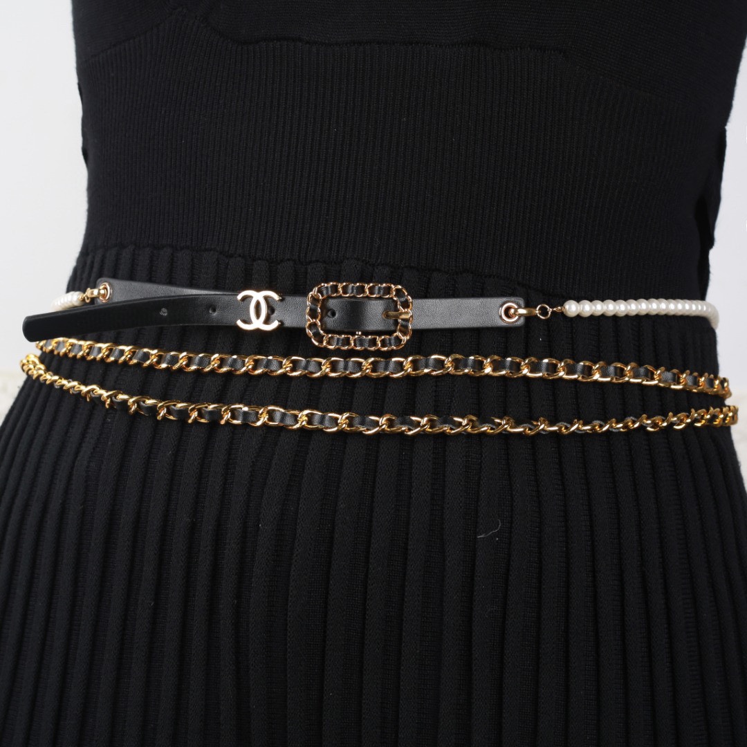 TOP CHANEL C Logo Belt Waist Chain