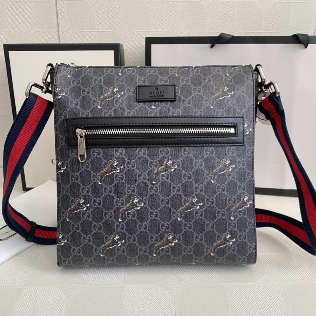 GUCCI Classic Canvas&Leather Crossbody Bag(Replica)