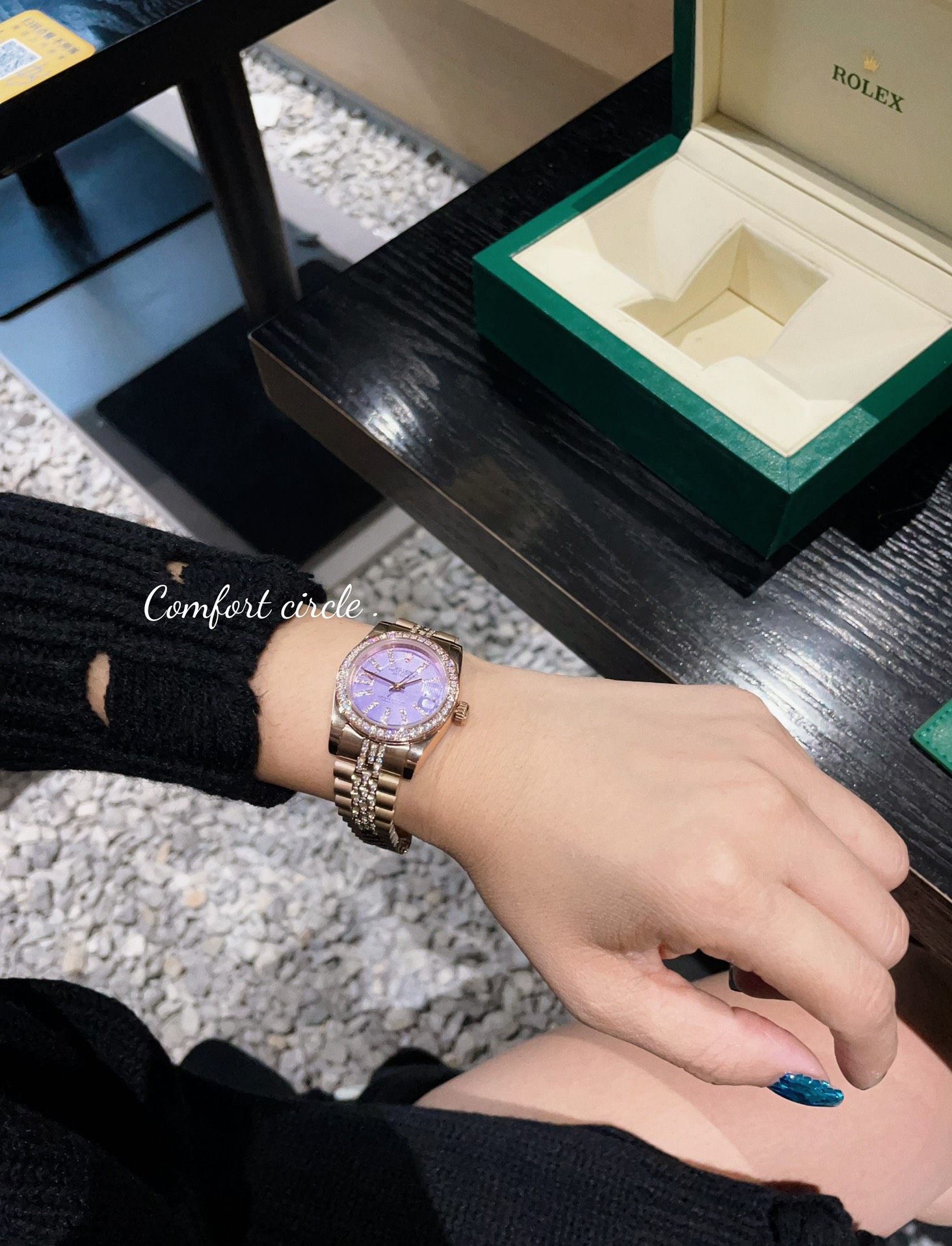 TOP ROLEX Purple Dial Watch 31mm - Rose Gold